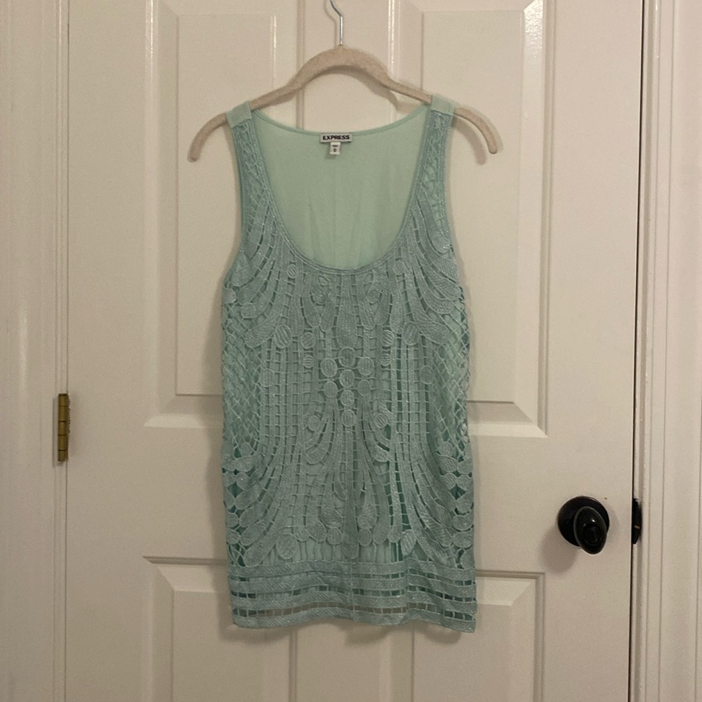 Mint Green Express Lace Tank Top Size Medium M
